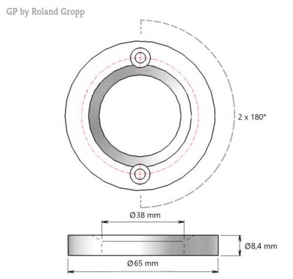 Barista - grinding disc set GP 652425 TIN ( K30 , K30TWIN , E65 , E65GBW )